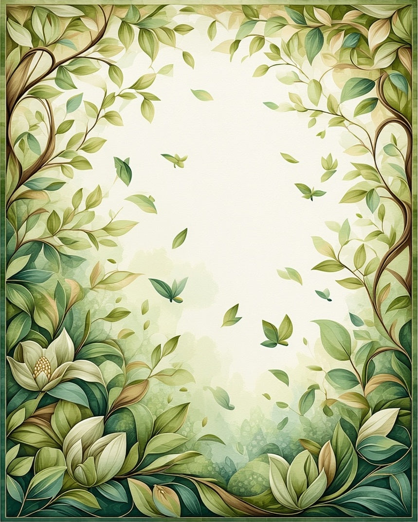 Enchanting Greenery Floral Garden Rug