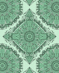 Intricate Floral Mandala Green Pattern Rug