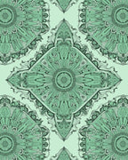 Intricate Floral Mandala Green Pattern Rug