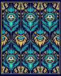 Mystic Eye Peacock Feather Pattern Rug