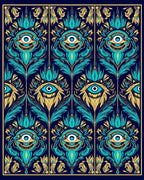 Mystic Eye Peacock Feather Pattern Rug