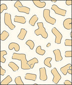 Abstract Tan Shapes Pattern Rug