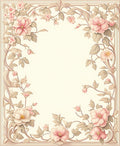 Soft Pink Floral Vine Scroll Rug