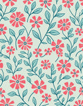 Coral Floral Vine Pattern Rug
