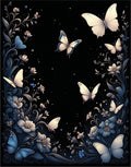 Midnight Floral Butterfly Garden Rug