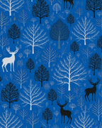 Winter Woodland Deer Tree Pattern Rug