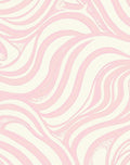 Soft Pink Wavy Swirl Abstract Rug