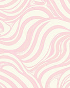 Soft Pink Wavy Swirl Abstract Rug