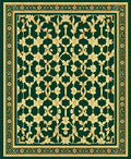 Elegant Gold Floral Lattice Design Rug