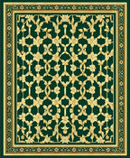Elegant Gold Floral Lattice Design Rug