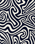 Abstract Swirl And Stripe Design Rug