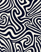 Abstract Swirl And Stripe Design Rug
