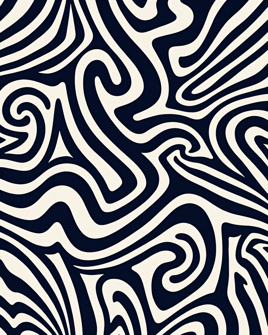 Abstract Swirl And Stripe Design Rug
