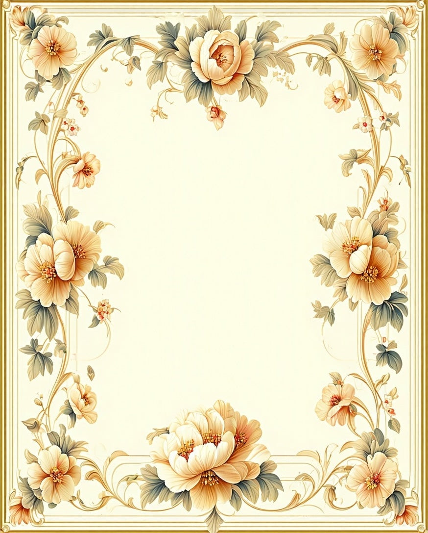 Vintage Floral Scrollwork Garden Rug