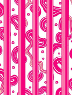 Vibrant Pink Stripe Swirl Pattern Rug