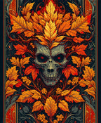 Gothic Floral Skeleton Leaf Pattern Rug
