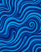 Abstract Swirls Blue Pattern Design Rug
