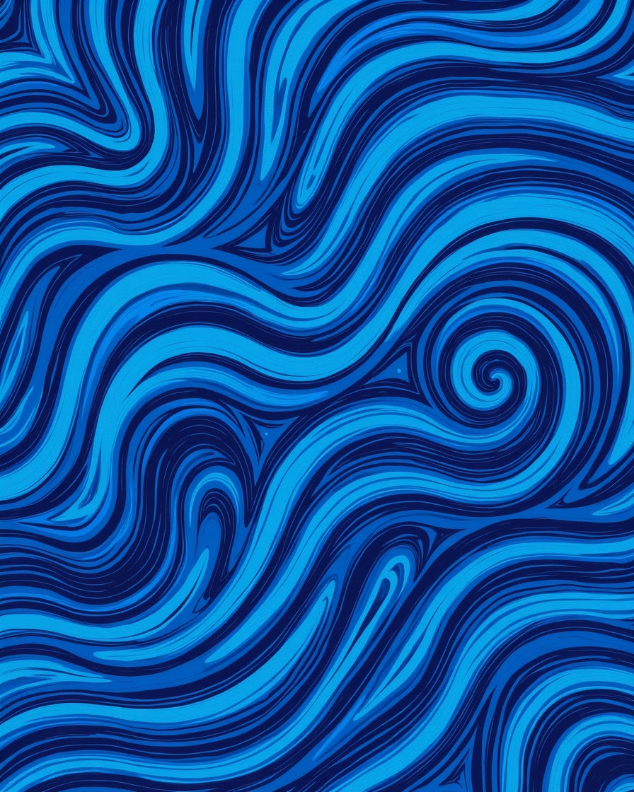 Abstract Swirls Blue Pattern Design Rug