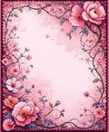 Pink Floral Vine Artful Rug