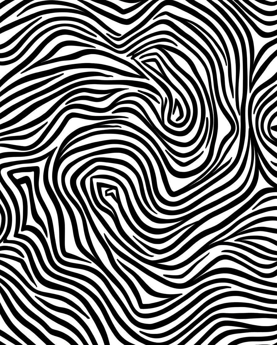 Bold Black White Abstract Stripes Rug
