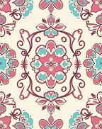 Vintage Floral Mandala Patterned Rug