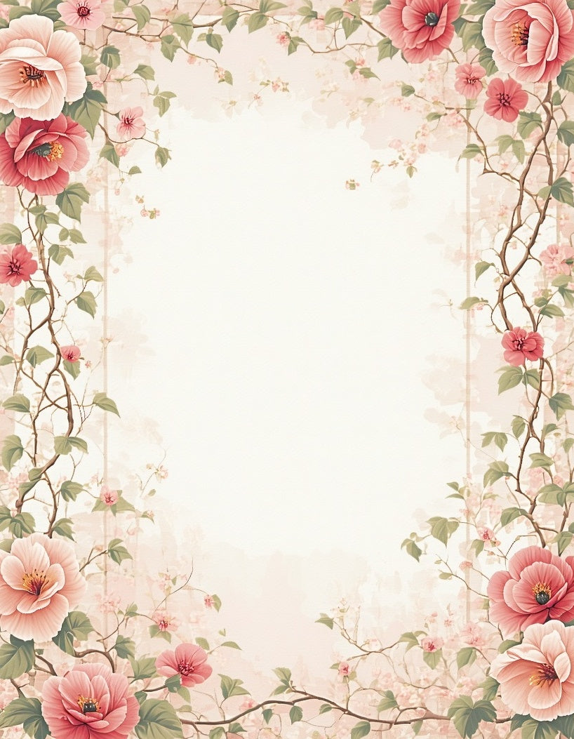 Floral Vine Botanical Pattern Rug