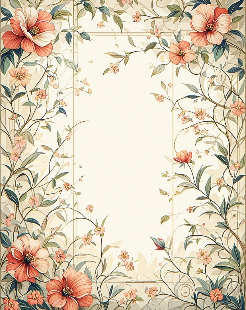 Vintage Floral Vine and Blossom Rug
