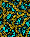 Bold Yellow Outline Tribal Pattern Rug