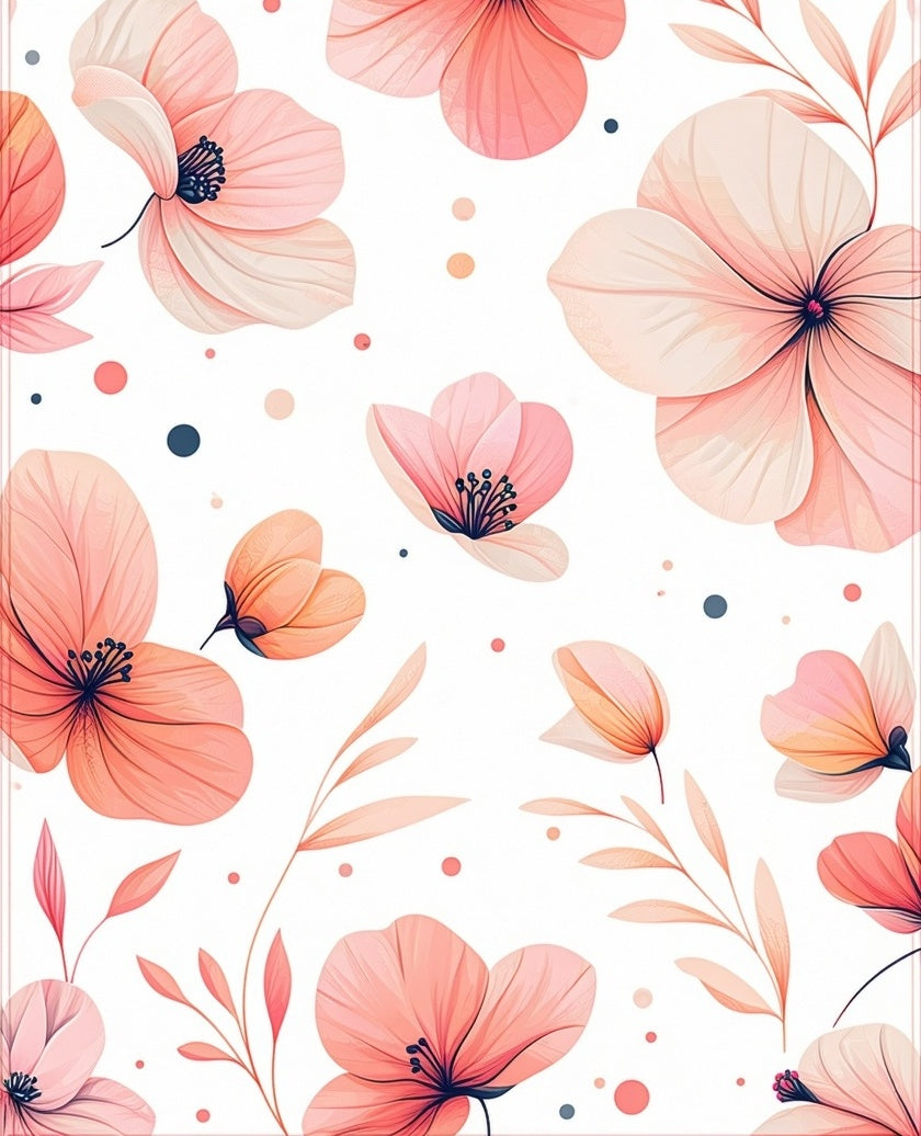 Delicate Coral Petal Blossom Design Rug