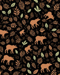 Brown Bison Foliage Pattern Rug