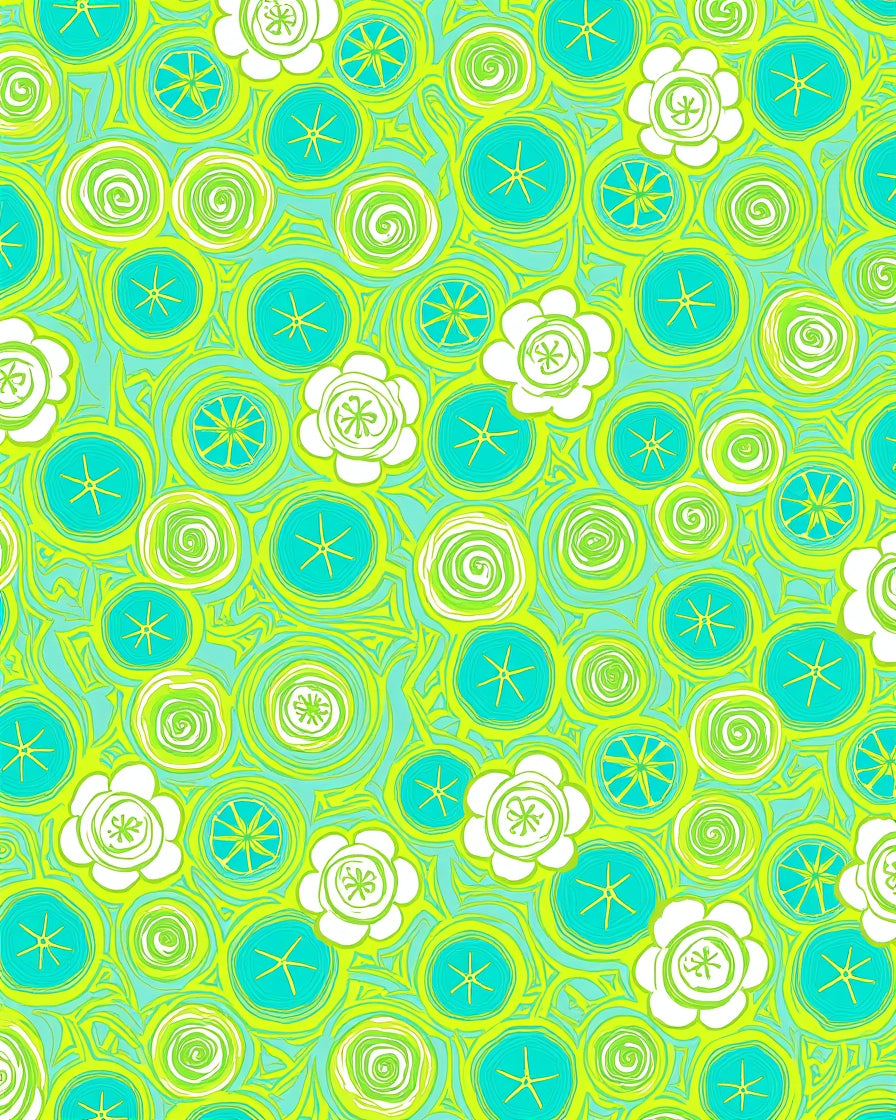Funky Circular Floral Pattern Rug