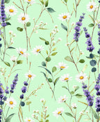 Floral Lavender Daisy Meadow Pattern Rug