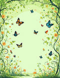 Whimsical Butterfly and Floral Garden Rug