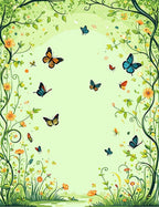 Whimsical Butterfly and Floral Garden Rug