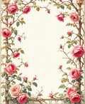 Vintage Rose Vine Garden Pattern Rug