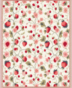 Strawberry Garden Floral Pattern Rug