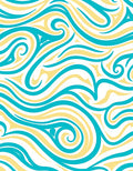 Teal Yellow Abstract Swirl Pattern Rug