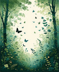 Enchanted Forest Butterfly Garden Design Rug