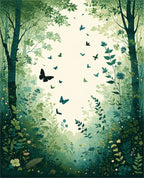 Enchanted Forest Butterfly Garden Design Rug