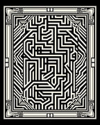 Geometric Maze Pattern Rug