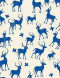Stunning Blue Antelope Silhouette Pattern Rug