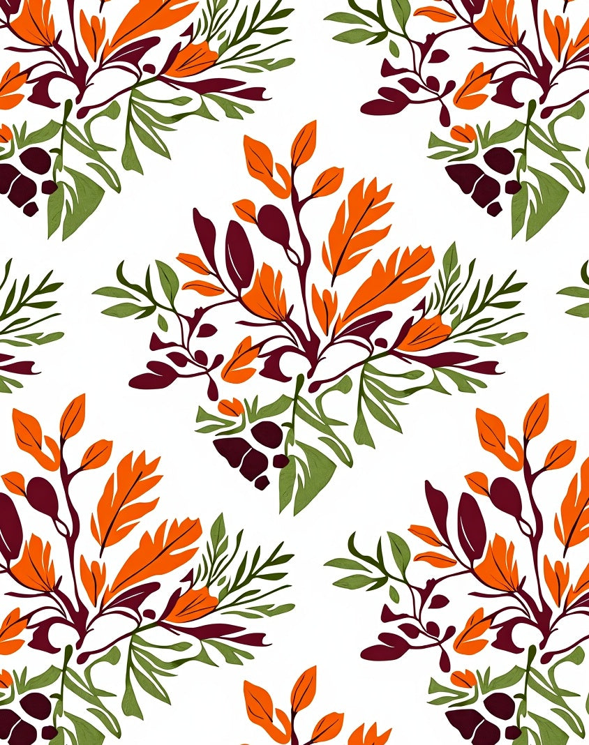 Autumnal Scarlet Foliage Cluster Rug