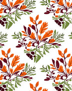 Autumnal Scarlet Foliage Cluster Rug