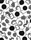 Organic Vine Blossom Outline Pattern Rug
