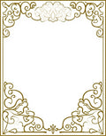 Ornate Swirl and Floral Border Design Rug