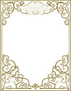 Ornate Swirl and Floral Border Design Rug