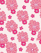 Pink Large Floral Pattern Rug