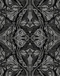Dark Grey Ornate Floral Pattern Rug