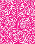 Vibrant Pink Abstract Swirl Pattern Rug