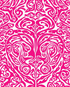 Vibrant Pink Abstract Swirl Pattern Rug